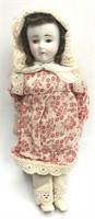 Small Vintage Porcelain Doll in Bonnet