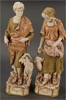 Large Pair of Royal Dux Porcelain Figures,