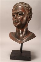 Large Classical Style Bronze Bust on Stand,