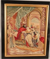 Framed 19th Century Bead and Petit Point Work,