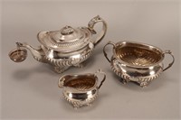 George IV Sterling Silver Three Piece Tea Set,