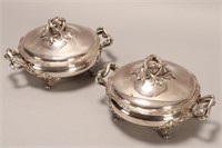 Pair of 19th Century French 950 Silver Tureens,