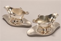 Pair of Edwardian Sterling Silver Sauce Boats and