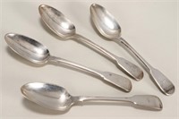 Set of Four William IV Sterling Silver Spoons,