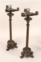 Grand Pair of 19th Century Brass Candlesticks,