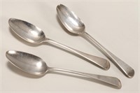 Set of Three George III Sterling Silver Spoons,