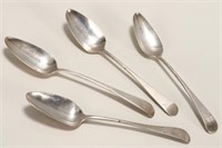 Set of Four George III Sterling Silver Spoons,