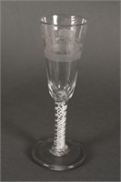 Georgian Opaque Double Twist Ale Glass, c.1765