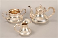 19th Century Russian Silver Three Piece Tea Set,