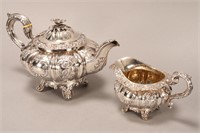 William IV Sterling Silver Teapot and Creamer,