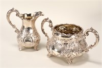 Victorian Sterling Silver Sugar Bowl and Creamer,