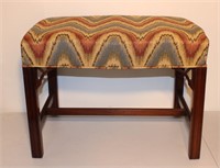 vintage Chippendale stool / ottoman solid mahogany