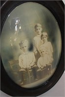 Antique children's photo w convex glass