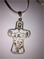 LARGE 925 TREE OF LIFE CROSS NECKLACE
