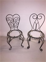 CHAIR PLANTER HOLDERS OR DOLL CHAIR W MISSING SEAT