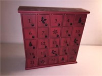 SMALL ADVENT CABINET WITH TINY LITTLE DOORS THAT O