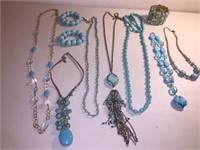 TURQUOISE COLORED JEWELRY, ONE HAS 925 CLASP