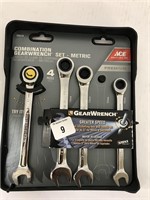 (2x Bid) New 4 Pc ace gear wrench set