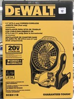 Dewalt 20V 11" Dewalt Fan-Tool Only