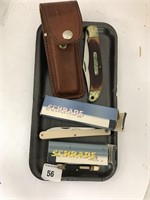 tray lot of collectibles knives