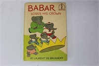 1967 "Babar Loses His Crown" Children's Book