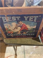 Wooden Apple Crate with Contents