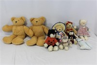 Vintage Stuffed Teddy Bear & Cat Collection