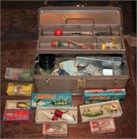 Vintage Tackle Box and Contents