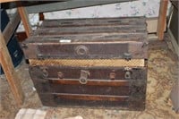 Antique Flat-Top Trunk and Toys