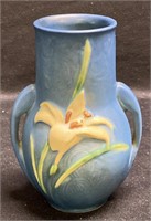 Roseville pottery blue zephyr Lily vase 130-6