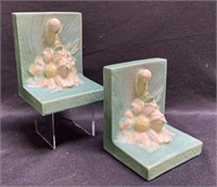 Roseville Pottery Peony 1942 green/blue  bookends