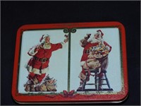 Holiday Coca-Cola Tin with Playing Cards