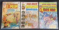 (3) Vintage comic books including E-Man, Sad Sack