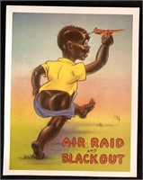 Black Americana print “Air Raid and Blackout”