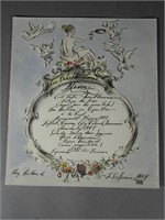 1954 Frederick James Watercolor Menu