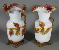 Pair of Large Stevens & Williams Vases