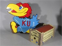 KU Roy Williams Birdhouse & Wood Jayhawk