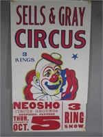 Sells & Gray Original Circus Poster