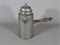 1839 Pewter Side Pour Coffee or Chocolate Pot