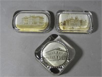 Lot of 3 Real Photo Glass Paperweights Bosselman