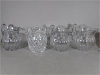 Lot of 4 Heavy Glass Pitchers / 3 Heisey