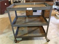 3 Tier Metal Tool Cart on casters