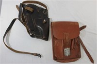 1937 German Map Case Bag & Vintage Leather Holster