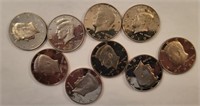 (9) Proof Kennedy 1/2 Dollars, Mixed Dates