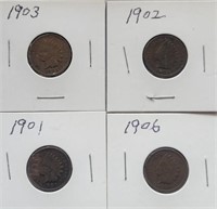 (4) Indian Head Cents **