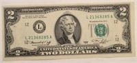 1976 $2 Federal Reserve Note, Crisp