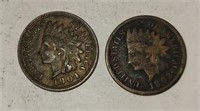 (2) Indian Head Cents Including: 1893 & 1904