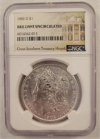 1902-O Morgan Silver Dollar, Graded NGC BU