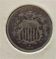 1867 Shield Nickel, Variety 2