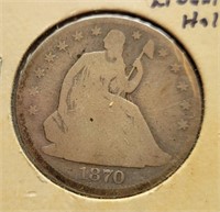 1870-S Seated Liberty 1/2 Dollar